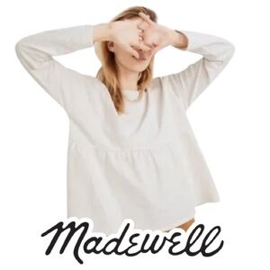 Madewell | Cream Jacquard Babydoll Top